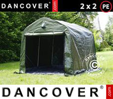 Portable garage PRO 2x2x2 m PE, with ground cover, Green grey