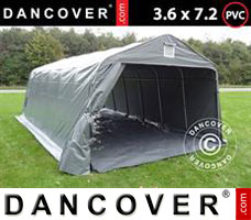 Portable garage PRO 3.6x7.2x2.68 m PVC, with ground cover, Grey
