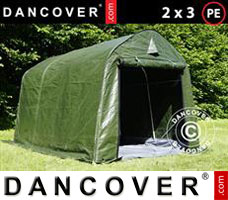 Portable garage PRO 2x3x2 m PE, with ground cover, Green/Grey